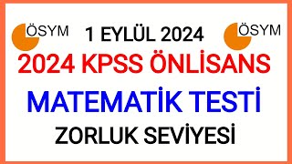 2024 KPSS ÖNLİSANS MATEMATİK TESTİ SORU VE CEVAPLARI HATIRLANANLAR YORUMLAR KISMINDA ✅ KPSS ÖNLİSANS [upl. by Fahy]