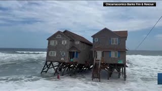 WATCH Rodanthe North Carolina home collapses [upl. by Ynahirb842]