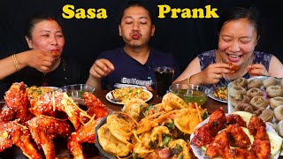 Khursani Prank Chicken Diamond Chilly Chicken wings Chatpate Momo Sadheko HimaliVlogs [upl. by Chris]