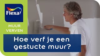 Gestucte muur verven in 5 stappen uitgelegd  Flexa verf [upl. by Sheffy]