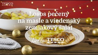 Tesco Recepty  Losos pečený na masle a viedenský zemiakový šalát [upl. by Dnaltiak857]