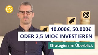 Wie Du 10000€ 50000€ oder 25 Mio€ clever investierst Strategien im Überblick [upl. by Coshow]