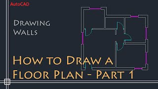 AutoCAD 2D Basics  Tutorial to draw a simple floor plan Fast and efective PART 1 [upl. by Naihr]