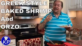 GREEKSTYLE BAKED SHRIMP and ORZO  Easy OnePot Meal  Greek Recipe [upl. by Anuqahs100]