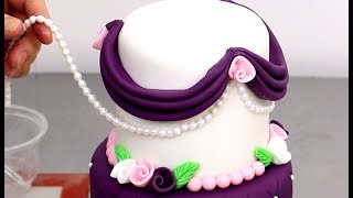 How To Make a Beautiful Fondant Cake  Cake Decorating Tutorial [upl. by Avek]