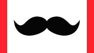 How to draw a MUSTACHE easy  drawing moustache step by step [upl. by Mather257]