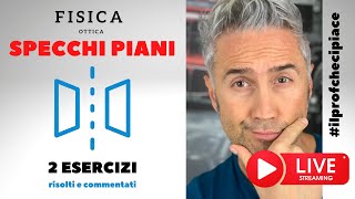 SPECCHI PIANI FISICA  2 esercizi tipici risolti e commentati fisica ottica specchi [upl. by Ymeon500]