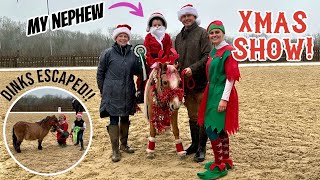 MY NEPHEWS FIRST HORSE SHOW amp A FIESTY SHETLAND  Christmas Show [upl. by Leumhs]