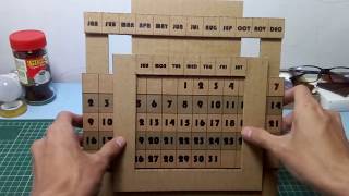 Cara Membuat Kalender Sendiri Dari Kardus   Cardboard Perpetual Calendar [upl. by Gilly]