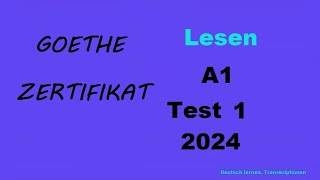 Goethe Zertifikat A1 Lesen  2023  Test 1 [upl. by Adleme]