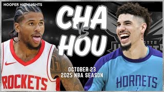 Charlotte Hornets vs Houston Rockets Full Game Highlights  Oct 23  2025 NBA Season [upl. by Aiduan]