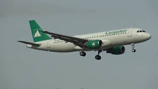 Carpatair Airbus 320 YRABC Landing Malaga LEMG [upl. by Eellac]