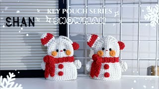 Crochet tutorial  How to do Snowman keypouch ☃️🎄❄️ [upl. by Adaynek]