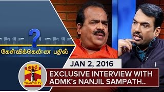 Kelvikkenna Bathil  Exclusive Interview with Nanjil Sampath 02012016  Thanthi TV [upl. by Adnalro]