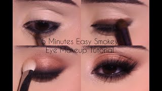 Simple amp Easy 5 Minutes Smokey Eye Makeup Tutorial  Beginners Smokey Eye in less than 5 Minutes [upl. by Kiefer284]