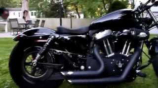 Harley Davidson Sportster 48 with 45 gallon gas tank and drag bars [upl. by Alegnatal541]