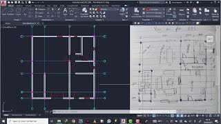 Dessiner un Plan avec Autocad 17 Dessin des Fenêtres [upl. by Annahsohs]