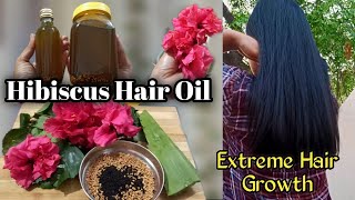 EXTREME HAIR GROWTH How to make DIY Hibiscus Hair Oil at home for Thick Hair  Ruchi Kotiyal [upl. by Tamis98]