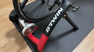 My indoor trainer setup  Btwin Van Rysel In’Ride 500  Garmin speed cadence Heart Rate Meter Zwift [upl. by Ybok]