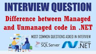 Difference between Managed and Unmanaged code in NET  Hindi [upl. by Inalaehon]