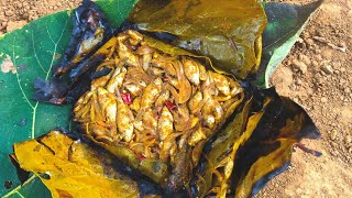 Fish recipe  Fish patra poda  FISH RECIPE adivasi style  Jungle cooking [upl. by Uhej]