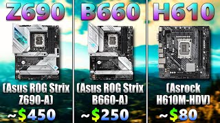 Z690 vs B660 vs H610  Motherboard Chipset Comparison for Core i9 12900K  PC Gameplay Test [upl. by Killy171]