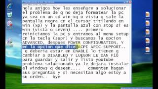 solucion a pantalla negra al instalar windows xp y vista [upl. by Hana]