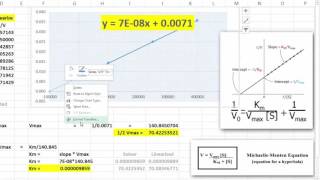 LineweaverBurke Plots in Excel [upl. by Thordis]