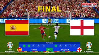 SPAIN vs ENGLAND  Penalty Shootout  UEFA Euro 2024 Final  Yamal vs Saka  PES Gameplay Video [upl. by Heringer]