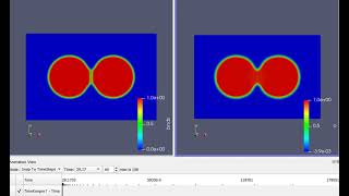 Ceramic sintering simulationtwo equal sized particles successful case [upl. by Ferino]