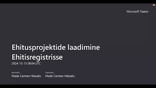 Koolitus ehitusprojektide laadimine ehitisregistrisse [upl. by Roos]