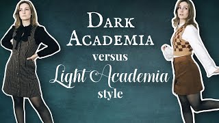 Dark Academia vs Light Academia style aesthetic comparison  fall academia outfit ideas [upl. by Nino707]