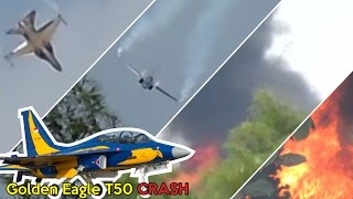 Golden Eagle T50 Jet Plane CRASH at Gebyar Dirgantara Adisucipto Yogyakarta [upl. by Aznola]