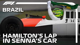 Lewis Hamilton Drives Ayrton Sennas Car  2024 Sao Paulo Grand Prix [upl. by Delgado]