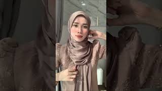 SHAWL RAYA Tutorial  Cara Pakai Tudung Shawl Trend Terkini Simple  QotrunNada [upl. by Claudius538]