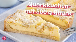 Schneller Quarkkuchen mit 500 g Quark  REZEPT  eatde [upl. by Ikuy]