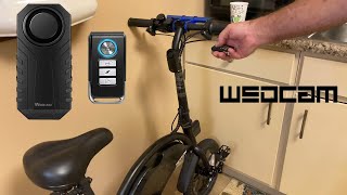 Wsdcam 113dB Wireless Bike Alarm Vibration Motion Sensor Waterproof with Remote Unbox and Setup [upl. by Anawt]