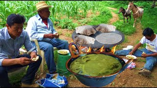 🍵PIPIAN o Mole Verde para comer en la SIEMBRA con los Trabajadores [upl. by Gabe]