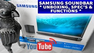 Samsung Soundbar HWJ450 Unboxing Specs amp Functions Ruby Rock YouTube 24 [upl. by Jeni511]