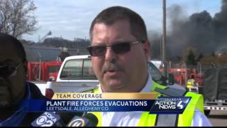 Team Coverage Leetsdale chemical plant fire forces evacuations [upl. by Rhett]