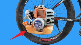 The Farmer Who Attached a Lawn Mower to a Bicycle Turn your bike into a brushless motorcycle [upl. by Cayser]