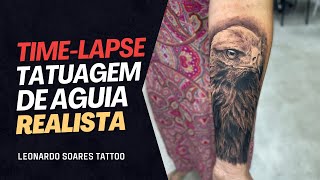 Tatuagem de Águia Realista  Timelapse Eagle Tattoo  Leonardo Soares [upl. by Yankee]