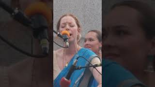 Jahnavi Harrison Performs Hare Krishna Mantra at Trafalgar Square [upl. by Bennir886]