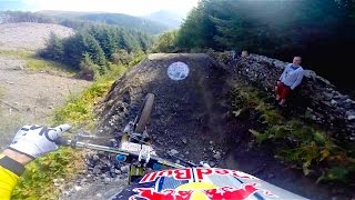 Gee Atherton Charges Down Aggressive MTB trail GoPro View  Red Bull Hardline [upl. by Kurland]