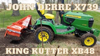 John Deere x739 with King Kutter XB 48 Tiller [upl. by Pacian125]