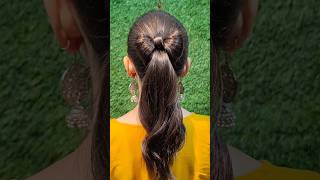 bow ponytail hairstyle for girls youtubeshorts hairstyletutotial shortvideo hair shorts [upl. by Arymat]