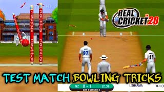 REAL CRICKET 20 TEST MATCH BOWLING TIPS AND TRICKS  How to Take Wickets in Rc20  Testmatch [upl. by Assirrak]