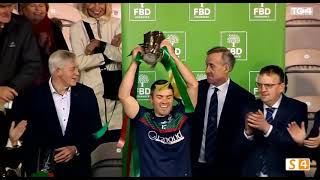 LIAM MCGRATH LIFTS THE CUP LOUGHMORECASTLEINEY V TOOMEVARA 2024 TIPPERARY CLUB HURLING FINAL GAA [upl. by Aiuqenehs]