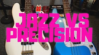 Fender Precision Bass vs Squier Jazz bass [upl. by Pyne]