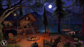 Spring Lake Homestead  Night Ambience  Calm Lakeshore amp Forest Nature Sounds [upl. by Homans]